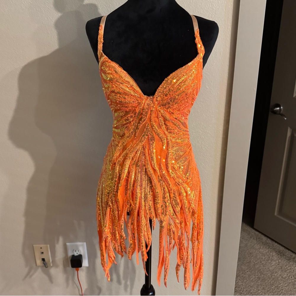 Orange Duo Chrome Sequin Fairy Dress